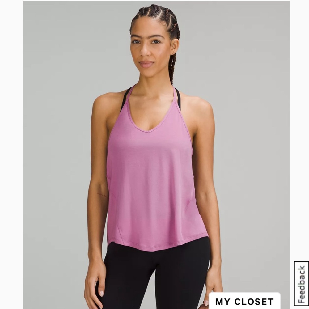 Lululemon Modal-Silk Yoga Tank Top, Velvet Dust, size 6